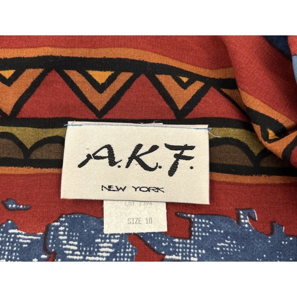 AKF New York Women's Jacket Size 10 Vintage Blue White Rose NWT USA - Picture 5 of 11
